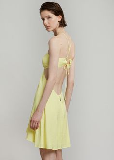 ROTATE Nanna Dress - Elfin Yellow Dress Rotate Rotate Birger Christensen, Birger Christensen, Yellow Dress, Backless Dress Formal, Halter Neck, Backless Dress, Spaghetti Strap, Spaghetti, Cut Out