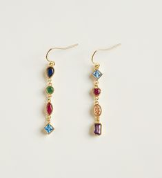 Darcy Earrings | En Route Jewelry Rainbow Drop Earrings For Party, Elegant Rainbow Earrings, Elegant Multicolor Dangle Crystal Earrings, Colorful Drop Earrings With Matching Set, Multicolor Pierced Earrings For Party, Trendy Multicolor Crystal Earrings, Elegant Colorful Drop Earrings Jewelry, Rainbow Metal Drop Earrings, Multicolor Linear Drop Earrings For Gift