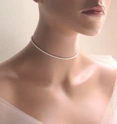 Dainty Pearl Choker Necklace Seed Pearl Necklace White Pearl | Etsy Wedding Choker Necklace, Wedding Jewelry Simple, Dainty Pearl Necklace, White Choker, Children's Jewelry, Bridesmaid Pearls, Dainty Choker, Pearl Jewelry Wedding, Pearl Choker Necklace