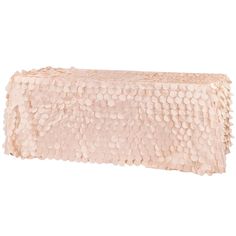 90x132 Petal Circle Taffeta Rectangular Tablecloth - Blush/Rose Gold - CV Linens Burlap Napkins, 120 Round Tablecloth, Folding Chair Covers, Rectangular Tablecloth, Crystal Centerpieces, Table Overlays, Flower Panels, Blush Rose, Geometric Circle