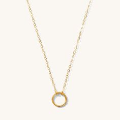 The circle is symbolic in many ways - representing karma, wholeness, eternity, and self. We love its significance as much as we love its appearance on the neck. This piece is the perfect gift for anyone in your life. 14k Gold Fill Length: 16" Circle Cable Chain Necklaces For Gifts, 14k Gold Delicate Circle Chain Necklace, 14k Gold Delicate Circle Necklace, Halo Open Circle Necklace, Circle Charm Necklace In Yellow Gold Sterling Silver, Minimalist Yellow Gold Open Circle Necklace, Yellow Gold Circle Pendant Necklace Gift, Everyday Full Circle Necklace With Delicate Chain, Delicate Chain Necklace For Everyday