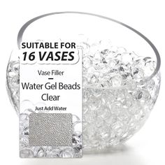 PRICES MAY VARY. You will receive 80,000 clear water gel beads which size is 1.5mm-2mm. Safe and reliable: Water gel beads makes of polymer. In the water, they will magically grow into clear marble-sized water gels. Wide Usage: Perfect for large parties or festive events, birthdays, wedding centerpieces, anniversary decorations, floating candles, Floating Beads. Instructions: The beads require soaking in water for 6 hours. Water gel beads will grow up to 11-13mm after absorbing enough water. Wat Water Gel Beads, Floating Centerpieces, Diy Floating Candles, Pearl Candle, Floating Decorations, Growing Crystals, Candles Wedding, Christmas Vases, Gel Beads