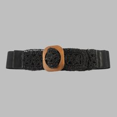 The802Gypsy  Accessories Black / ONE SIZE ❤️GYPSY LOVE-Crochet Wood Buckle Elastic Belt Crochet Belt, Llama Drama, Oversized Shirts, Elastic Belt, Belt Black, Unique Crochet, Black Crochet, Love Crochet, Flower Child