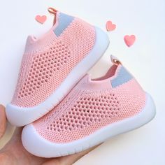 Pink Mesh Running Shoes With Rubber Sole, Pink Breathable Sneakers For Light Exercise, Pink Breathable Slip-on Sneakers For Jogging, Non-slip Running Shoes With Round Toe For Summer, Non-slip Round Toe Running Shoes For Summer, Pink Walking Shoes For Light Sports With Rubber Sole, Non-slip Mesh Walking Shoes, Pink Non-slip Mesh Sneakers, Pink Slip-resistant Training Sneakers