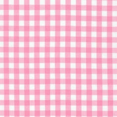 a pink and white checkered table cloth