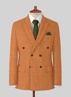 Set a wonderous statement with our Naples Cocktail Orange Double Breasted Jacket that embodies comfort with care and luxury. Tailored with pure wool, our jacket is cut from a cloth interwoven in a plain texture with a striking and vibrant orange color that brings together sophisticated attire for your day. So handle perfection with our jacket that brings together a strong silhouette into the limelight without compromising your day.  
 
 Look Includes   Naples Cocktail Orange Tweed  Fabric  Doubl Orange Single-breasted Blazer For Fall, Fall Orange Single Breasted Blazer, Orange Formal Suit For Fall, Classic Orange Blazer For Work, Classic Orange Blazer For Workwear, Formal Orange Blazer For Fall, Fitted Orange Suits For Fall, Fitted Orange Outerwear With Notch Lapel, Elegant Tailored Orange Blazer