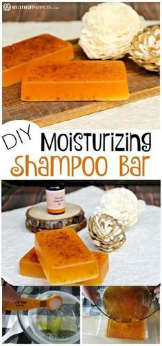 Learn how easy it is to make a moisturizing shampoo bars by using pour and melt soap base, shea butter, coconut oil and a few essential oils that nourish your hair. These bars leave your hair feeling so soft and smooth, with no frizz. They're free of toxic chemicals and last quite a while, saving you lots of money. #DIYnatural #DIYproducts #DIYbeauty #DIYshampoo #DIYshampoobars #shampoobars #Pourandmeltsoap #pourandmeltsoaprecipe #nontoxic #chemicalfree #DIY #Homemadeshampoobars #homemadeshampoo Shampoo Bar Diy, Diy Shampoo Bar, Joululahjat Diy, Homemade Shampoo Bar, Diy Lush, Shampoo Bar Recipe, Diy Soap Bars, Natural Shampoo Bar, Homemade Shampoo