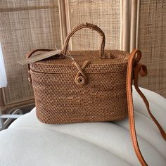 New With Tag And Doesn’t Include The Black Silk Tie. Brown Rattan Travel Bag, Pink Handwoven Travel Bag, Traditional Pink Woven Bag, Luxury Pink Woven Leather Bag, Brown Straw Bag With Double Handle And Gold-tone Hardware, Oversized Clutch, Brown Purses, Heart Bag, Crossbody Clutch