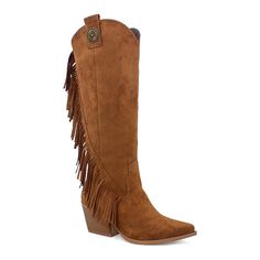 Step into style with these Yoki Gayle-29 women's knee-high fringe boots. Click this FOOTWEAR GUIDE to find the perfect fit and more! Step into style with these Yoki Gayle-29 women's knee-high fringe boots. Click this FOOTWEAR GUIDE to find the perfect fit and more! FEATURES Features cascading fringe on the sides Includes pull tabs on the sides with metal accents Water-resistant designDETAILS Synthetic upper, lining & midsole Rubber outsole Pointed toe Pull-on 1-in. heel 15-in. shaft height 15-in. shaft circumference Spot clean Imported Size: 9. Color: Rust. Gender: female. Age Group: adult. Fringe Cowboy Boots, Fringe Boots, Metal Accents, Shoe Size Chart, Metallic Accents, Boot Shoes Women, Cowboy Boots, Knee High, Gender Female