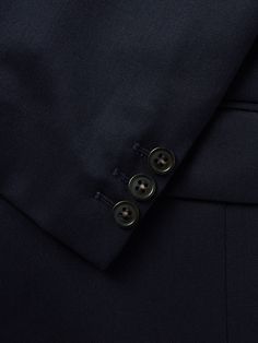 A.P.C. takes a minimalist approach when designing, so its tailoring is clean-lined and classic. This 'Harry' suit jacket is cut from wool with high notch lapels and a single vent. The darting at the middle gently tapers the shape. Fitted Suit With Button Cuffs And Lapel Collar, Fitted Suits With Button Cuffs And Suit Collar, Fitted Suits With Button Cuffs And Notch Lapel, Fitted Suits With Button Cuffs And Lapel Collar, Blue Notch Lapel Suits With Button Cuffs, Luxury Tailored Sport Coat With Button Cuffs, Double Breasted Wool Suit With Single Button For Work, Elegant Suit With Notch Lapel And Button Cuffs, Wool Double Breasted Suit With Single Button For Work