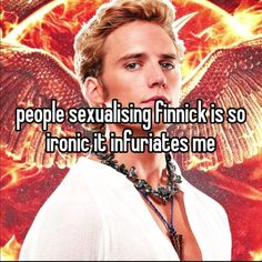 a man with an eagle on his chest and the words people sexualing finnick is so