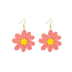 Material: Cloth Fashion Element: Flowers, Little Daisy Style: Cute Handmade Flower Earrings For Spring Vacation, Flower Earrings For Summer Parties, Pink Bohemian Earrings For Vacation, Bohemian Flower Earrings For Beach Spring, Multicolor Summer Earrings, Bohemian Spring Flower Earrings For Beach, Spring Bohemian Flower Earrings For Beach, Adjustable Multicolor Flower Earrings For Summer, Flower Shaped Earrings For Spring Vacation