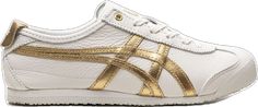 White And Gold Sneakers, 60s Look, Tiger Mexico 66, Onitsuka Tiger Mexico 66, Mexico 66, Gold Sneakers, Onitsuka Tiger, Tiger Stripes, Training Shoes