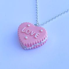 Super cute macaroon pendant on an 18inch silver plated chain, this adorable novelty necklace would make a cute gift  Not suitable for young children due to choking hazard    Please use code SAVE10 when purchasing 5 items from my store for 10% off Kawaii Lovecore, Soft Girl Core, Hearts Astethic, Novelty Necklace, Coquette Necklace, Desired Wardrobe, Princess Courtney, Necklace Coquette, Clay Jewelry Diy