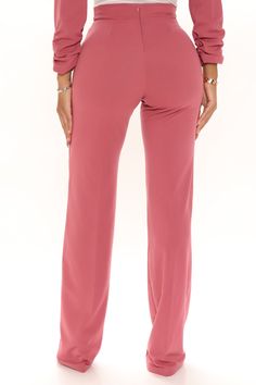 Kick butt, take names. Our Victoria High-Waisted Dress Pants in Mauve feature a high-rise, crepe-knit design with a pintuck detail down the front of both legs. Guaranteed to keep you looking as fancy as you are fierce. Available in Black and Mauve High-Rise Crepe Knit Pintuck on Front 35 inseam. Based on a size Small 96% Polyester 4% Spandex Made in USA | Victoria High Waisted Dress Pants in Mauve size 2X by Fashion Nova Full-length Viscose Pants For Workwear, Full-length Viscose Workwear Pants, Viscose Full-length Workwear Pants, Stretch High-waisted Viscose Pants, Stretch Straight Leg Viscose Pants, Stretch Viscose Straight Leg Pants, Full Length Rayon Bottoms For Work, Spring Wide Leg Elastane Pants For Loungewear, Straight Leg Stretch Viscose Pants