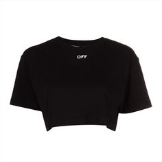 This Off-White Cropped T-Shirt Is Made Of 100% Cotton. Made In Portugal. 100% Authenticity Guaranteed. Brand New With Tags. Black Cropped Top With Logo Print, Posh Clothing, Cropped T Shirt, Crop Tshirt, Black T Shirt, White Tops, Black Tshirt, Second Hand, Portugal