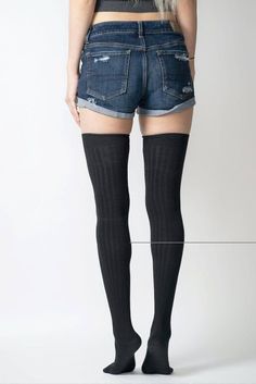 Indulge in the luxurious feel of our ribbed thigh high socks, perfectly designed to complement the contours of your legs. Crafted with a soft blend of combed cotton, these socks can be easily pulled up or scrunched down for a stylishly relaxed look. Whether worn as a cozy at-home sock or paired with knee-high boots for a chic over-the-knee style, these thigh high socks are a must-have accessory for the colder season. Details: features: • Lightweight • Allover ribbed • Breathable material & care: Thigh High Sock, Black Thigh High, Slouchy Style, Star Sweater, Over The Knee Socks, Thigh High Socks, Knee Socks, Casual Socks, Thigh High