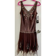 Brand New. Gorgeous!! Padded Bust Area. Zipper On The Side. Fully Lined. Sleeveless Beaded Dress For Holidays, Holiday Sleeveless Beaded Dress, Beaded Sleeveless Dress For Holiday, Holiday Beaded Sleeveless Dress, Lotus Silk, Long Black Maxi Dress, Padded Dress, Mini Gold Dress, Crushed Velvet Dress