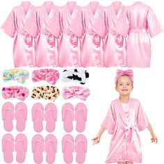 PRICES MAY VARY. Spa Party Set: you will receive 6 pieces of spa ropes for kids in size 8, 6 pieces of skincare headbands of different styles and 6 pairs of average size disposable slippers, which are sufficient for you to wear and share with your friend and family on a spa day Reliable Materials: the spa robes for girls party are mainly made of soft polyester fabric, the face wash headband is mainly made of soft fleece, and the pedicure slippers are mainly made of EVA material and make it comfo Kids Spa Slippers, Party Favors Kids Spa, Spa Party Birthday Kit Printable, Spa Party Face Mask For Kids, Cheetah Spa Party, Spa Mask For Kids, Spa Set For Kids, Kids Spa Party Business, Spa Anniversary Party