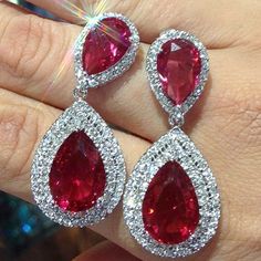 |200001034:367#E2203 Red Water, Crystal Fashion, Wedding Anniversary Party, Cubic Zirconia Earrings, Earrings Women, Perfect Palette, Hanging Earrings, Trendy Earrings, Zirconia Earrings