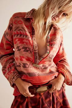 We The Free Arizona Sky Pullover | Free People Mariah Carey Christmas, Arizona Style, Red Fits, Free People Clothing, Large Sweaters, Southwest Style, Plaid Mini Skirt, Free People Movement, Graphic Patterns