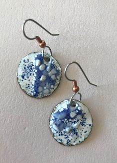 Blue Enamel Dangle Jewelry, Blue Enamel Hypoallergenic Jewelry, Blue Hypoallergenic Enamel Jewelry, Hypoallergenic Blue Enamel Jewelry, Light Blue Metal Earrings As A Gift, Light Blue Metal Earrings For Gift, Blue Metal Earrings For Gift, Adjustable Enamel Earrings With Ear Wire, Nickel Free Light Blue Metal Earrings