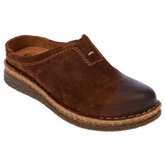 Born® Seanna Suede Leather Clog A mule-inspired slip-on that's big on plush, yet casual comfort, Seanna is a modern clog that'll be one of your get-up-and-go faves. Leather Clogs With Cushioned Footbed For Fall, Leather Footbed Slip-on Mules For Fall, Casual Mules With Rubber Sole For Everyday, Casual Slippers With Leather Footbed, Casual Everyday Mules With Rubber Sole, Casual Leather Clogs For Fall, Casual Clogs With Leather Footbed For Fall, Comfortable Brown Mules For Everyday Wear, Casual Leather Footbed Clogs For Fall