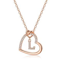 PRICES MAY VARY. Perfect Gifts for Girls: Heart initial pendant necklace, come with sweet card made it a great gifts for Birthday, Business Gifts, Wedding, Anniversaries, Valentine's Day or Christmas. Premium Material: Necklace for Teen Girls, made of 14K real gold plated, are hypoallergenic and have oxidation resistance. Lead-Free & Nickle-Free, never get tarnished or change color, no harm to your skin and is suitable for any occasion. Size: Size of the Love Heart Necklaces is 18"+2" extension, Trendy Gifts For Women, Rose Gold Initial Necklace, Necklaces For Girls, Teen Girl Jewelry, Initial Heart Necklace, Girls Heart, Initial Necklaces, Initial Earrings