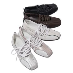 These balletcore sneakers have a minimalistic stitched detail, lace-up closure, and a low-profile sole for a sleek and versatile look Material: Vegan Leather Run small, please review the sizing information Ballet Core Aesthetic, Ballet Sneakers, Aesthetic Sneakers, Vintage Inspired Shoes, Lace Up Ballet Flats, Ballet Core, Rule Breaker, Chunky Loafers, Slouchy Boots