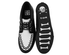 Black & White D-Ring VLK Sneaker - T.U.K. 50s Shoes, Vulcanized Sneakers, Vegan Heels, Platform Creepers, Normal Is Boring, Black Fishnets, Sperry Sneaker, Shoes Outlet, Suede Sneakers