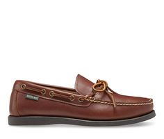 Embrace classic style with the Eastland® Yarmouth! These stylish loafers have a 360 degree lace detail and moc toe design for added style. Paired with multiple outfits, the Eastland® Yarmouth will quickly become the most versatile piece of footwear in your closet! Leather upper,Easy slip-on design,360 degree lace,Smooth footbed,Durable outsole,Smooth shoe lining,Moc toe design for added style | Men's Eastland Yarmouth Boat Shoes in Tan Size 15 Medium Mens Loafers Casual, Multiple Outfits, Toes Designs, Shoe Carnival, Casual Loafers, Toe Designs, Mens Casual Shoes, Tan Brown, 360 Degree