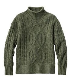 #LLBean: Women's 1912 Heritage Wool Blend Mockneck Sweater Ll Bean Style Women, Cute Sweaters For Women, Ll Bean Aesthetic, Cold Weather Capsule Wardrobe, Irish Sweaters Women, Cold Weather Capsule, Maine Aesthetic, Irish Wool Sweaters, Irish Sweater