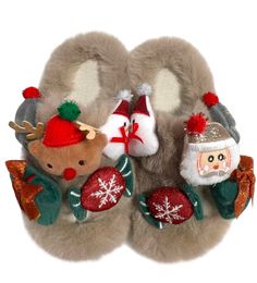 Description: Festive plush slippers featuring adorable Christmas-themed designs for a holiday-ready look. Soft, cozy interior with a cushioned sole for maximum comfort during the colder months. Slip-on style, perfect for relaxing at home and adding holiday cheer to your outfit. Material & Care: Made from soft, high-quality materials for warmth and durability. Care Instructions: Spot clean with a damp cloth and air dry. Avoid machine washing to maintain plush texture. Fur Loafers, Rainbow Sneakers, Faux Fur Slides, Striped Sneakers, Comfy Slippers, Plush Slippers, Glitter Sneakers, Rainbow Star, Relaxing At Home