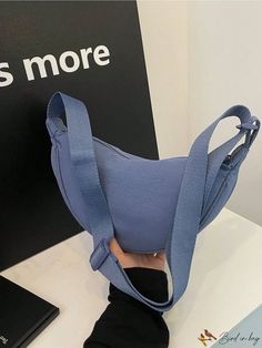 BirdinBag - Stylish Solid Color Hobo Bag for Students: Ideal for College, High School, Outdoors and Travel Blue Casual Hobo Bag For Daily Use, Casual Blue Hobo Bag For Daily Use, Casual Blue Shoulder Bag With Large Capacity, Portable Light Blue Pouch Bag, Blue Travel Shoulder Bag For Mobile Phone, Blue Large Capacity Casual Satchel, Casual Blue Hobo Bag For Travel, Casual Large Capacity Blue Satchel, Casual Blue Satchel With Large Capacity