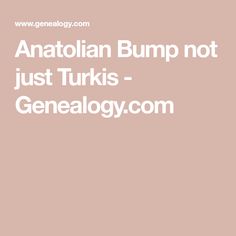 the words anatolian bump not just turks - genalelogy com