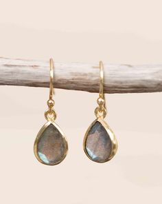 Tear Drop Earrings ~ 18k Gold Plated ~ Labradorite ~ ME187 Tear Drop Earrings, Chalcedony Ring, Everyday Gifts, Aqua Chalcedony, Tear Drop, Gold Plated Jewelry, Jewelry Plate, Teardrop Earrings, Boho Hippie