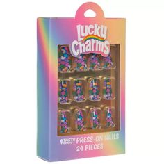 Lucky Charms Press-On Nails | Hobby Lobby | 2347078 Lucky Charms Costume, Charms Nails, Trendy Summer Nails, Summer Nails 2024, Lucky Charms Marshmallows, Lucky Charms Cereal, Home Nail Salon, Hippie Nails, Really Cute Nails