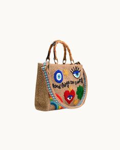 Introducing our newest accessory, the Positivity Bamboo Handle Tote - the perfect bag for summer! Made with 100% Jute, this bag features unique bamboo-style handles and a detachable long strap with lace detailing. The front of the bag was created with intricate beaded embellishments, making it a must-have addition in your summer wardrobe. Beaded Embellishments, Bamboo Handles, Dresses By Length, Crop Top Blouse, Perfect Bag, Clothes Collection, Trouser Jeans, Dress Backs, Summer Wardrobe