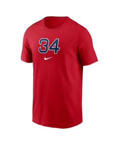 Your favorite Dh and baseball star is officially bound for Cooperstown. What better way to celebrate "Big Papi" Ortiz and his Hall of Fame debut than by grabbing this Boston Red Sox Essential T-shirt from Nike. The front features his number while the back showcases his induction, perfect for flaunting your Boston Red Sox pride in David Ortiz style. Nike University Red Crew Neck T-shirt, Red Nike Tops For Sports Season, Red T-shirt With Team Name For Sports Season, Red T-shirt With Team Logo For Sports Season, Red Pre-shrunk T-shirt For Sports Season, Red Team Logo Top For Baseball Season, Red Baseball Team Logo Tops, Red Tops With Team Logo For Baseball Season, Red Tops With Team Name For Baseball Season