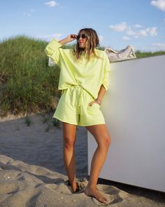 Lime Comfy Swimsuit, French Terry Shorts, Terry Shorts, Beach Shorts, On Or Off, Swimsuit Cover, Raw Edge, Look On, Splash Of Color