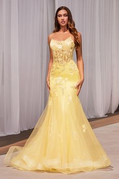 This exquisite Cinderella Divine dress features a figure-hugging mermaid silhouette, adorned with sparkling embellishments for a timelessly glamorous look. Perfect for a special occasion, this dress will ensure you make an unforgettable impression. Pastel Mermaid, Cinderella Divine, Layered Tulle Skirt, Boned Bodice, Trumpet Gown, Sleeveless Gown, Beautiful Mermaids, Mermaid Silhouette, Mermaid Gown