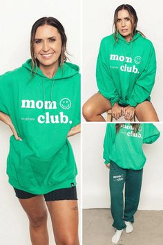 Mom Club smiley green sweats. The perfect sweat set outfit for cool moms casual. cool mom vibe I cool mom outfit winter I trendy mom style 2023 I aesthetic mom style I mom sweatpants outfit I stylish sweatpants outfits for moms I cool mom sweats I comfortable mom outfit for winter I mom sweat set I cool sweat set 2 piece Green Drawstring Hood Sweats For Athleisure, Green Athleisure Sweats With Drawstring Hood, Green Drawstring Hood Sweatshirt For Loungewear, Green Relaxed Fit Hoodie With Drawstring Hood, Green Relaxed Fit Hooded Sweatshirt, Green Hooded Sweatshirt With Relaxed Fit, Oversized Green Hoodie For Streetwear, Green Cotton Hoodie For Winter, Green Hooded Sweats For Spring