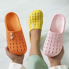 Category:Slippers,Sandals; Upper Materials:PVC; Season:Summer; Heel Type:Flat Heel; Gender:Women's; Toe Shape:Round Toe; Style:Casual,Comfort,Fashion,Minimalism; Heel Height(inch):<1; Outsole Materials:PVC; Occasion:Daily,Home,Outdoor; Closure Type:Loafer; Pattern:Solid Color; Listing Date:07/21/2023; Production mode:External procurement; 2024 Trends:Comfort Shoes,House Slippers; Foot Length:; Foot Width:; SizeChart1_ID:2:184043; Size chart date source:Provided by Supplier. Orchid Sandals, Minimalism Fashion, Most Comfortable Sandals, Women Slippers Fashion, Orthopedic Sandals, Women's Slip Ons, Comfort Shoes Women, Loafers Online, Summer Slippers