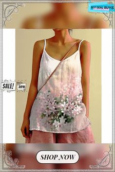 Women's Tank Top White Yellow Pink Floral Plain Print Sleeveless Casual Basic V Neck Regular Floral S White Sleeveless Camisole For Summer, Summer Sleeveless Cotton Camisole, White Sleeveless Blouse Camisole For Summer, Sleeveless Cotton Summer Camisole, Sleeveless Cotton Camisole For Summer, Spring Floral Print V-neck Vest, White Sleeveless Camisole For Spring, Cotton Vest With Spaghetti Straps For Spring, Pink Sleeveless Blouse Camisole For Spring