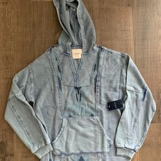 Super Cute Luckybrand Hoodie Never Worn, No Stains, Rips, Super Comfy Size S But Could Definitely Fit A Xs Open To Offers! Comment Down Below With Any Questions! Casual Oversized Top With Kangaroo Pocket, Casual Sweatshirt With Adjustable Hood For Loungewear, Casual Soft-washed Hoodie For Spring, Blue Relaxed Fit Sweatshirt With Adjustable Hood, Cozy Streetwear Tops With Pockets, Casual Medium Wash Top For Winter, Fall Washed Blue Hooded Sweatshirt, Hooded Washed Blue Sweatshirt For Fall, Medium Wash Hoodie With Pockets For Fall