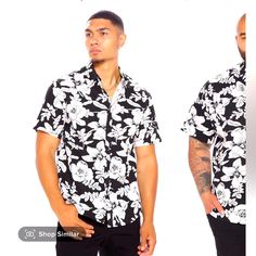 Fashion Nova Sent Us Two By Mistake , Never Used Black Relaxed Fit Short Sleeve Streetwear Shirt, Black Relaxed Fit Short Sleeve Shirt For Streetwear, Spring Black Shirt With Graphic Print, Black Floral Print Casual T-shirt, Fitted Black Short Sleeve Shirt, Casual, Black Fitted Short Sleeve Casual Shirt, Fitted Black Short Sleeve Casual Shirt, Black Short Sleeve Hawaiian Shirt For Streetwear, Black Floral Print Shirt For Summer