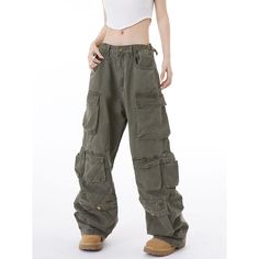 Unisex High Street Multi-Pocket Wide Leg Cargo Pants Fabric: Cotton+Polyester Size: S, M, L, XL, 2XL Multiple Color Selections: Army Green, Season: Spring, Fall, Winter Dance Pants Hip Hop, Sweat Shorts Men, Cargo Pants Outfit Women, Cargo Pants Outfits, Streetwear Pants, Dance Pants, Women Y2k, Tactical Pants, Style Cargo