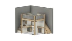 a drawing of a loft bed with stairs