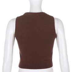 This is perfect for those who are looking for a clothing for a good price. It is fashionable, stylish, and it will look great on anyone who wears it. Do you wanahavit? Trendy Brown Sweater Vest For Layering, Trendy Cotton Sweater Vest For Layering, Sleeveless Cotton Sweater For Layering, Trendy Knitted Winter Vest, Trendy Knit Vest Top For Winter, Trendy Knit Tops For Streetwear, Trendy Sleeveless Winter Sweater Vest, Cotton Sleeveless Sweater Vest For Fall, Trendy Sleeveless Sweater Vest For Winter