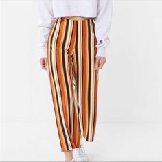 Nwt Urban Outfitters Retro Ant Knit Striped Cropped Pants Size Large New With Tags Questions? Leave A Comment Below! Multicolor Ankle-length Pants For Fall, Striped Bottoms For Fall Loungewear, Multicolor Loungewear Bottoms For Fall, Multicolor Bottoms For Fall Loungewear, Multicolor Bottoms For Loungewear In Fall, Yellow Trousers With Elastic Waistband, Casual Yellow Ankle-length Pants, Casual Yellow Ankle-length Bottoms, Yellow High-waist Bottoms With Elastic Waistband